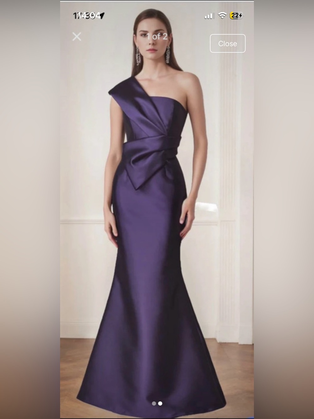 Elegant One-Shoulder Purple Evening Gown